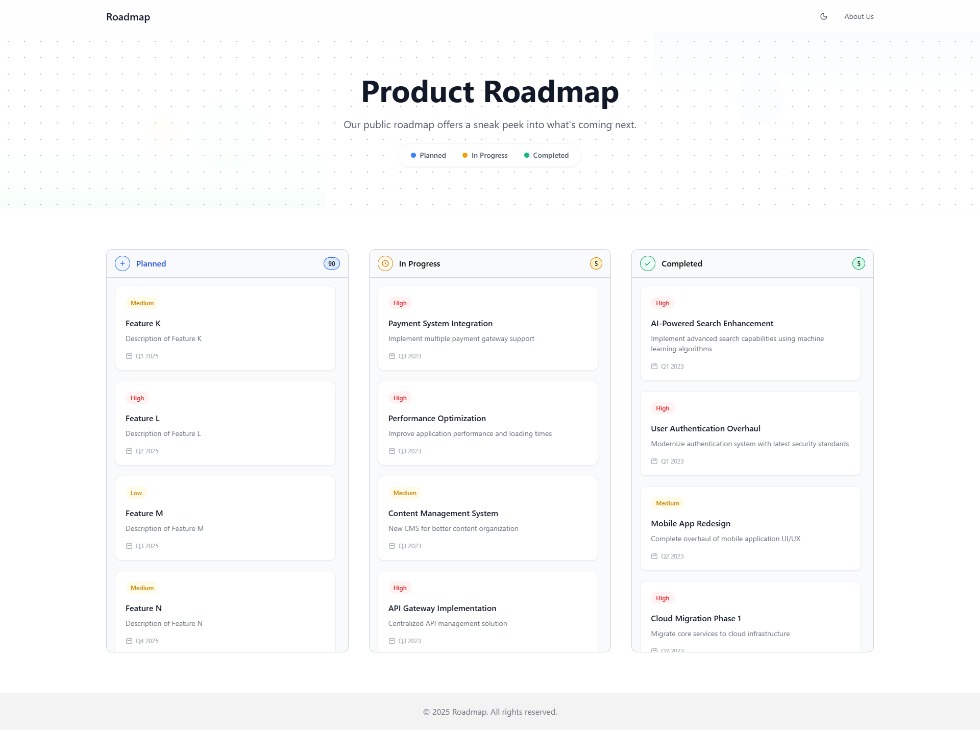 Roadmap preview